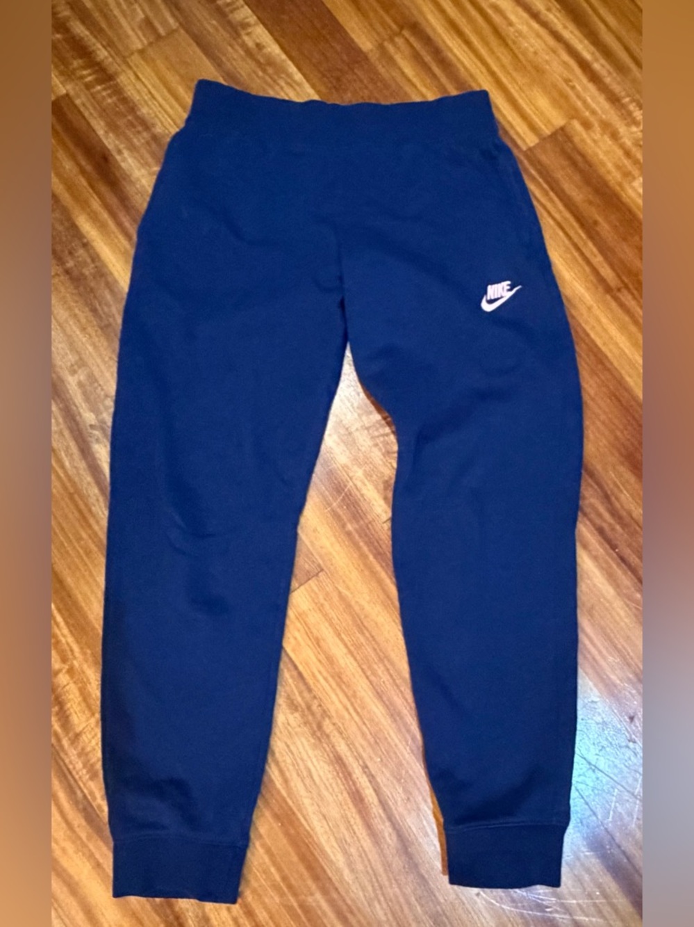 Nike Kids Navy Joggers with pink Swoosh Logo